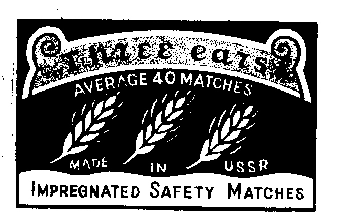 Trademark image for Three ears. IMPREGNATED SAFETY MATCHES.
